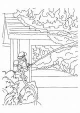 Coloring Disaster Extinguishing Momjunction Firefighter sketch template