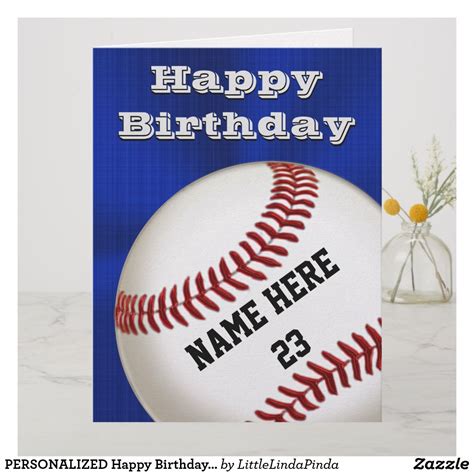 personalized happy birthday baseball cards zazzlecom happy