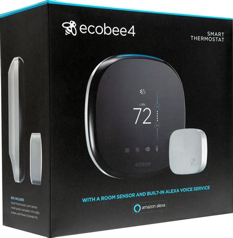 buy ecobee ecobee wi fi thermostat  room sensor  built  alexa voice service