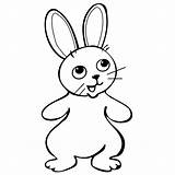 Rabbit Drawing Standing Coloring Getdrawings sketch template