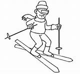 Sciatore Esquiador Colorir Skieur Dibujo Dibuixos Snowboard Acolore Esqui Imprimer Coloriages Classe Neige Dibuix Deportes Febbraio Pitturato Hiver Stampare Desenhos sketch template