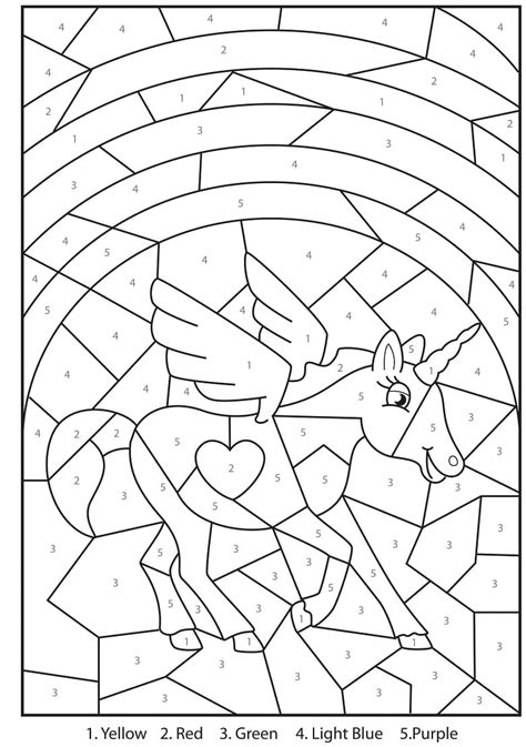 cute unicorn color  number coloring page  printable coloring