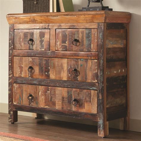 reclaimed wood accent cabinet   drawers  lifestyle
