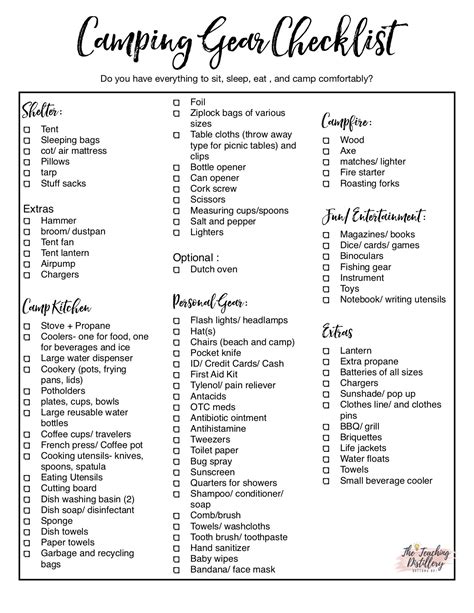 ultimate printable camping checklist   life easier