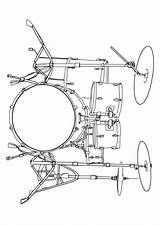 Schlagzeug Batteria Drumstel Kleurplaat Disegno Malvorlage Educolor sketch template