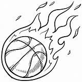 Coloring Basquete Flames Coloriages Basketballs Sympa Abetterhowellnj Coloringbook sketch template
