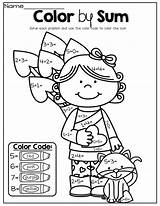 Color Valentine Addition Number Coloring Kindergarten Worksheets Sum Simple Math February Valentines Numbers Kids Pages Activities Teaching Packet Prep Preschool sketch template