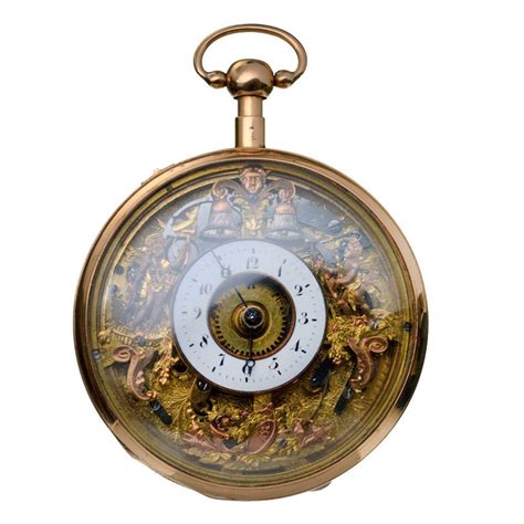 gold quarter repeating jacquemart automation pocket watch at 1stdibs