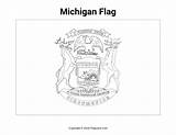Flag Michigan Coloring Printable Flaglane Format Pages State Visit sketch template