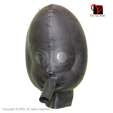 Sexy Latex Inflatable Masks Breathing Tube Rubber Ball Hoods Balloon
