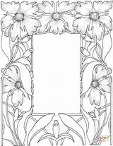 Frame Coloring Pages Printable Gorgeous Adult Frames Patterns Wood Burning Flower Colouring Mosaic Color Adults Flowers Advanced Supercoloring Template Online sketch template