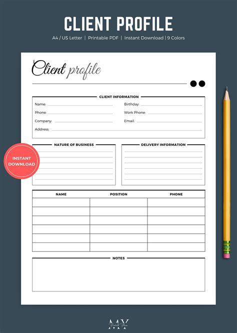 client profile template printable client information vrogueco