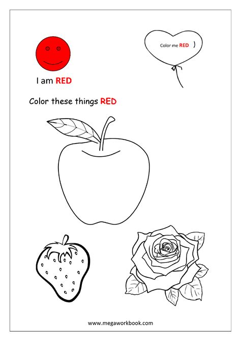 red coloring pages  preschool coloring pages