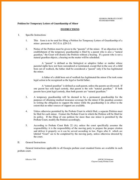 temporary custody letter template examples letter template collection