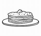 Pancakes Coloring Book Illustration sketch template