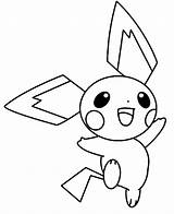 Pichu Coloring Pages Happy Jumping Pikachu Around Color Printable Getcolorings sketch template