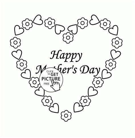 cute heart  mothers day coloring page  kids coloring pages