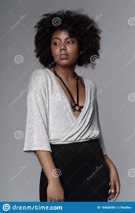 Beautiful African American Woman With Curly Hairstyle