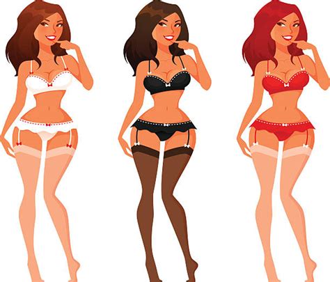 cartoon of a women in sexy lingerie illustrations royalty free vector