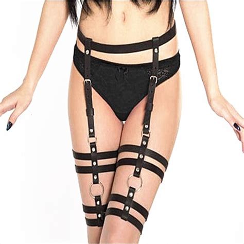 colemje handmade leather suspender belts body thigh harness garters