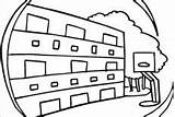 Apartment Coloring Pages Building Big sketch template