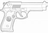 Beretta Handgun Pistola Glock Handwaffe Supercoloring Printable Ausmalbilder Ammunition Malvorlagen Waffen Besten Kaynak sketch template