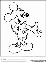 Mickey Mouse Coloring Pages Disney Drawing Kids Printable Cute Clubhouse Easy Tsum Outline Minnie Colouring Simple Movies Old Drawings Step sketch template
