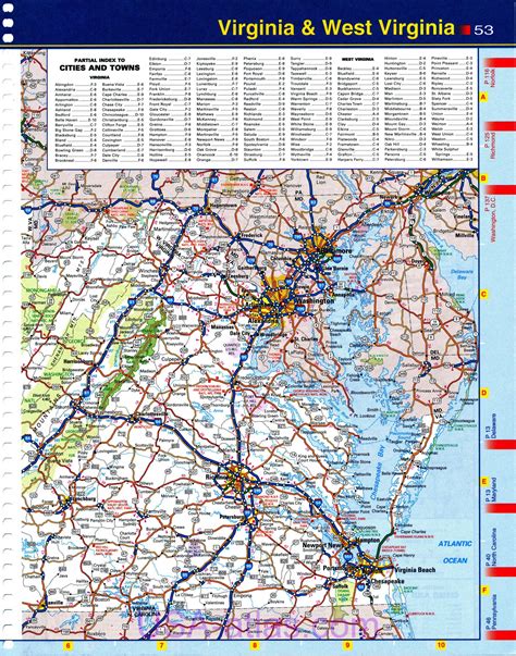 map  virginia detailed road map   state  virginia quality