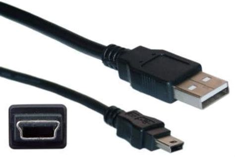 usb type  male minib male cable  pin black  ft