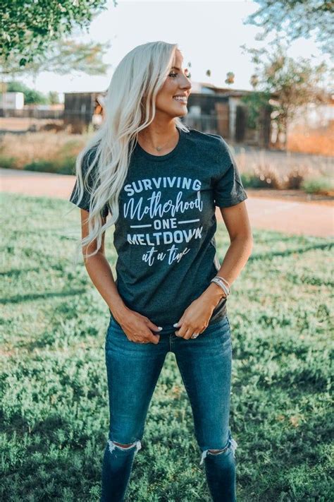 surviving motherhood one meltdown at a time mom tee etsy