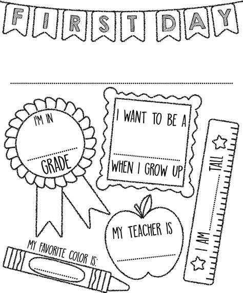 day  kindergarten coloring coloring pages