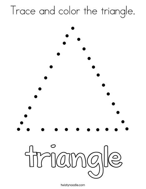 trace  color  triangle coloring page twisty noodle