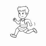 Running Boy Illustration sketch template