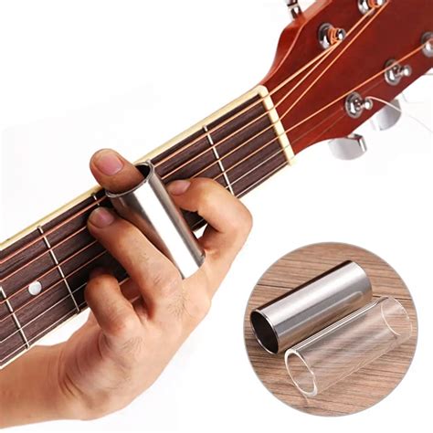 pcs comfortable organic glass  stainless steel guitar  finger slider set length mm