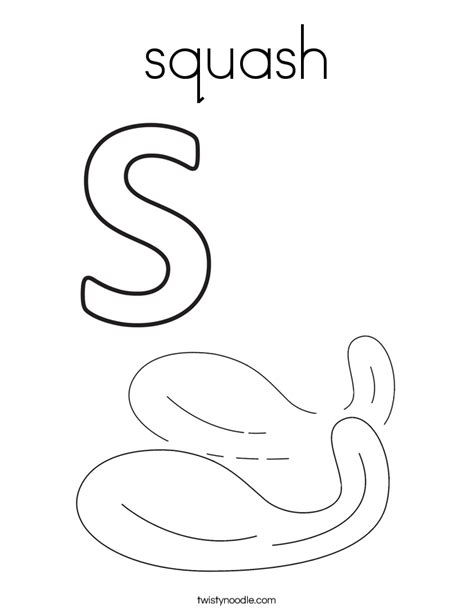 squash coloring page twisty noodle