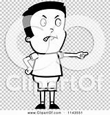 Pointing Angrily Mad Boy Outlined Coloring Clipart Vector Cartoon Cory Thoman sketch template
