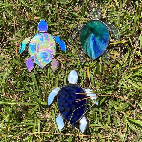 stained glass sea turtle suncatcher ocean gifts nautical etsy