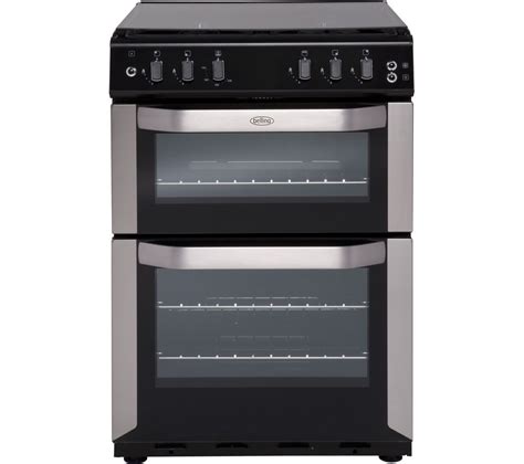 buy belling fsg tcf  cm gas cooker stainless steel black  delivery currys
