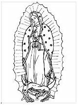 Coloring Guadalupe Lady Pages Virgin Mary Line Catholic Color Drawing Religious Celebrated Roman Icon sketch template