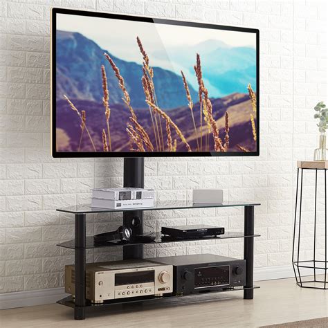 Rfiver Floor Corner Tv Stand With Swivel Mount For Tvs Up To 65 Flat