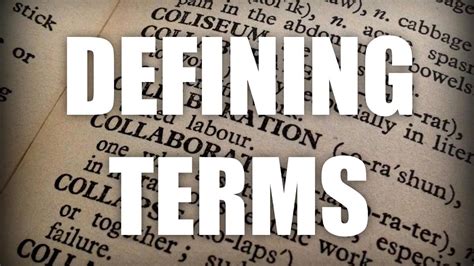 defining terms youtube