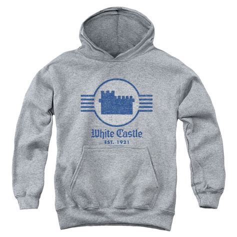 white castle emblem youth hoodie youth unique  heather orourke