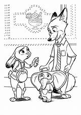 Coloring Pages Zootopia Hopps Fox Judy Ice Cream Near Shop Printable Pdf sketch template