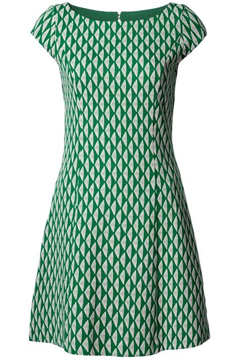 lijn jurk met triangel patroon groen jurken collectie jurken groene jurk zakelijke jurk