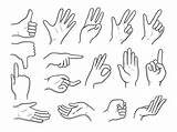 Hand Pointing Gestures Human Hands Vector Illustration Gesture Doodles Style Drawing Expression Palm Shaking Drawn Reference Premium Draw Vectorstock Thumb sketch template
