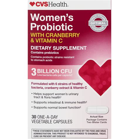 Cvs Health Women S Probiotic With Cranberry And Vitamin C Capsules 30 Ct