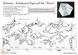 Kaleidocycle Papercraft Eevee Charmander Flextangle Kaleidoscope Pikachu A4 sketch template