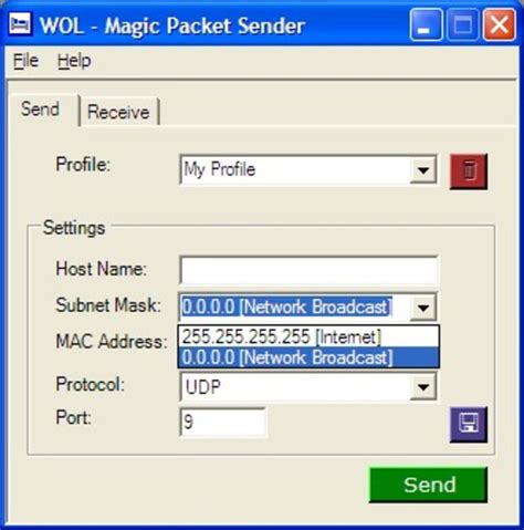 wol magic packet sender
