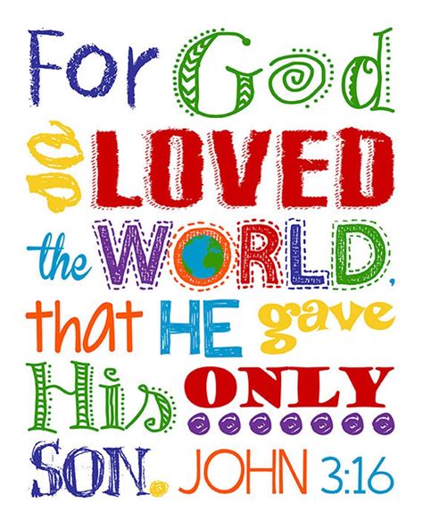 For God So Loved The World John 3 16 Church Wall Art Sunday Etsy