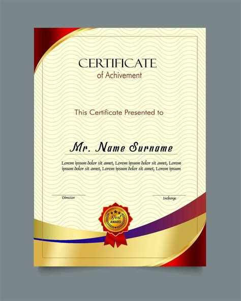 certificate  achievement template set  gold badge  border